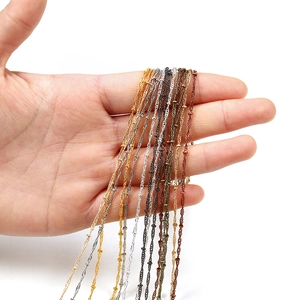 1.8mm DIY metal beaded chains in gold silver and rose gold for jewelry making crafts