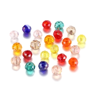 Faceted crystal glass beads for DIY jewelry in multiple colors with 6-8mm diameter