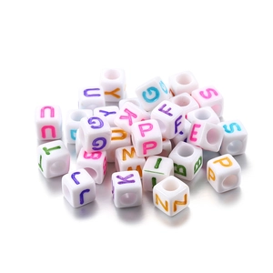 Colorful acrylic alphabet cube beads for DIY jewelry making and educational crafts