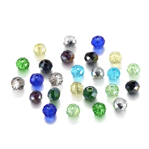 Multi-colored 3-8mm faceted crystal glass rondelle beads for DIY jewelry making and crafts