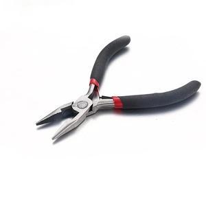Professional needle-nose pliers for DIY jewelry making with non-slip black handle