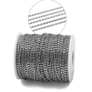 Detalle de cadena de bolas de cobre plateado de 1,5mm para joyería artesanal
