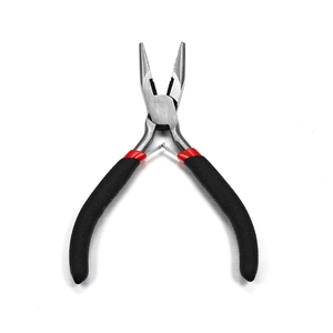 Long nose pliers for jewelry making featuring non-slip handles and spring action design