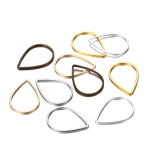 Marcos huecos metálicos en forma de gota para joyas DIY en acabados de oro y plata