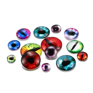 DIY handmade 3D animal eyes glass cabochons in various vibrant colors and sizes