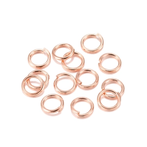Rose gold open jump rings for DIY jewelry making, 5mm 6mm metal connector loops