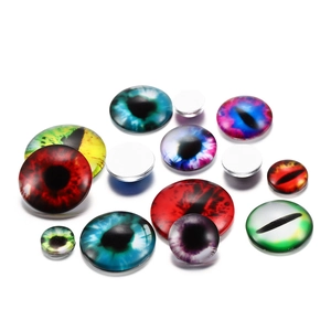 3D clear glass eye cabochons with assorted dragon and cat eye patterns for DIY crafts