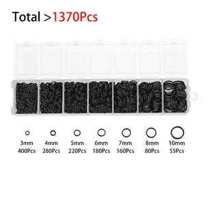 Kit de fabrication de bijoux avec 1370 anneaux brisés noirs en sept tailles assorties