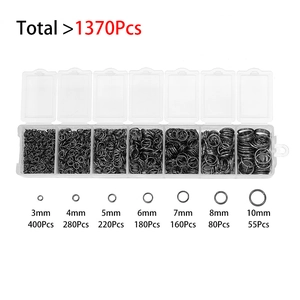 Kit DIY d'anneaux de jonction de 3mm à 10mm dans une boîte de rangement 7 cases