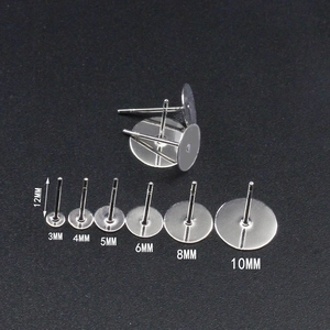 Flache Edelstahl-Ohrstecker mit 3-10mm Trägerplatte für DIY-Schmuckherstellung