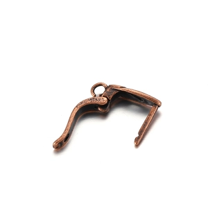 Macro detail of antique copper French ear wire hooks with lever back for DIY jewelry making
