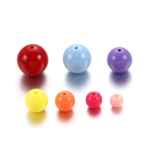 Multi-colored acrylic round beads in various sizes for DIY jewelry and crafts making