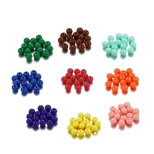 Colorful acrylic round beads with holes for DIY jewelry and handmade bracelets