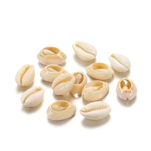 Natural gold-edged cowrie shell beads for DIY jewelry making and handmade crafts