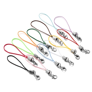 Set of 10 colorful nylon lanyards with lobster clasps for phones and USB drives