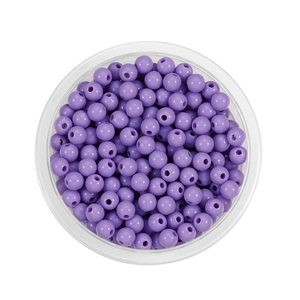 Detailed top view of 6mm purple matte acrylic round spacer beads for DIY jewelry making