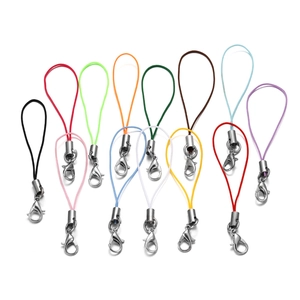 Colorful nylon lanyards set with metal lobster clasps and tubes for mobile phone accessories