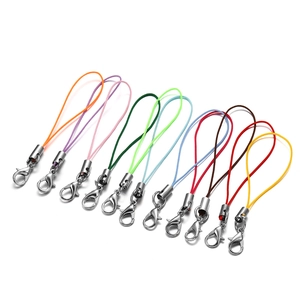 Colorful nylon lanyards with silver lobster clasps for DIY phone cases and keychains
