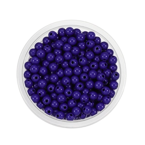 Detailed top view of 6mm deep purple acrylic round spacer beads for DIY jewelry making