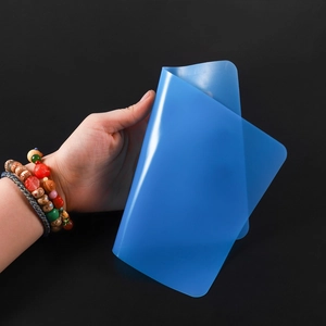 Flexible blue translucent silicone mat for resin casting and DIY jewelry crafts