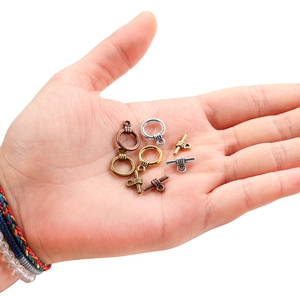 Lot de 20 fermoirs à bascule OT en alliage doré, argenté et bronze pour bijoux DIY