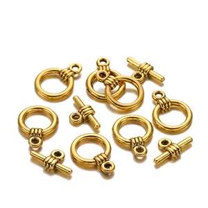 Fermoirs OT en alliage doré vintage pour bijoux avec détails d'anneaux embossés