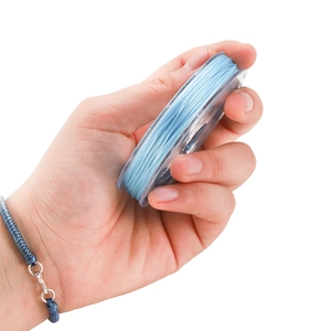 Fil élastique bleu pour perles en cristal sur bobine pour création de bijoux DIY
