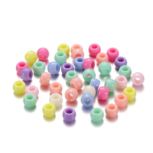 Bunte Makronen-Acrylperlen mit großem Loch für DIY-Schmuck und Bastelprojekte
