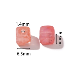 Cuentas de acrílico rosa naranja 6,5mm con agujero 1,4mm para creación de joyería DIY