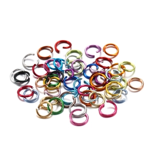 Colorful aluminum open jump rings set for jewelry making and DIY bracelet connectors