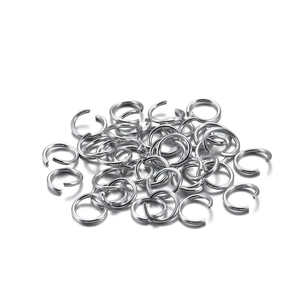 Macro shot of silver metal jump rings for DIY jewelry making and linking accessories