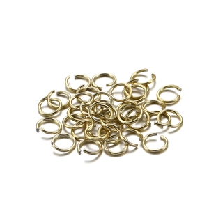 Close-up of high-quality gold plated jump rings for DIY jewelry making and bracelets