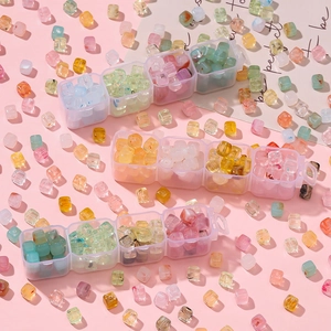 Cuentas de terrón de azúcar de acrílico de colores para hacer joyería DIY