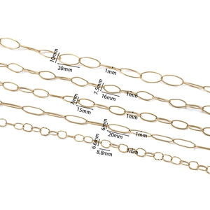 Chaînes à maillons ovales en acier inoxydable doré pour la création de bijoux DIY