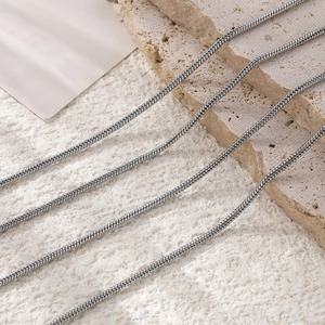 Chaînes serpent en acier inoxydable argenté pour création de bijoux DIY longueur 1m