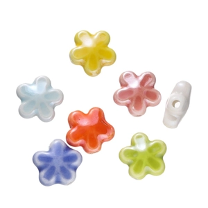 Geglazuurde keramische bloemkralen in diverse kleuren voor DIY-sieraden en armbanden