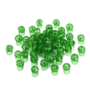 Cuentas espaciadoras de cristal facetado verde esmeralda para joyería artesanal