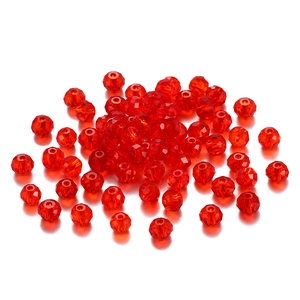 Cuentas de cristal rojo tallado para la creación de joyas y manualidades DIY