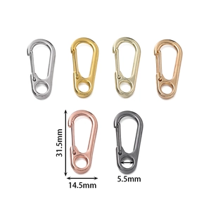 Mini Karabinerhaken aus Zinklegierung in sechs Farben für DIY Schlüsselanhänger