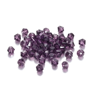 4mm lila facettierte Bicone Kristallglasperlen für DIY Schmuckherstellung