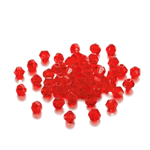 Perles de verre bicones rouges 4mm pour bijoux DIY et colliers faits à la main