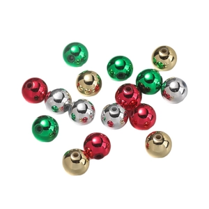 Perline natalizie 6-12mm rosse oro verdi e argento per creazioni di gioielli fai da te