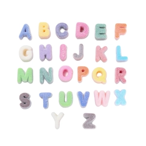 Set of 26 colorful chenille letter patches A-Z with soft texture for DIY crafts