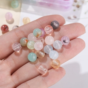 Mix of 8mm colorful acrylic faux stone beads with 2mm holes for DIY jewelry making