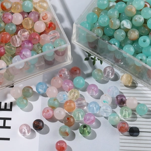 8mm Marble Pattern Acrylic Beads For Jewelry Making DIY Bracelet Necklace Round Beads With 2mm Hole Fashion Accessory