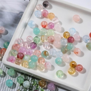 8mm colorful acrylic faux stone round beads with 2mm holes for DIY jewelry making
