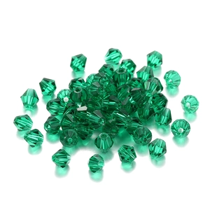 Perles en cristal de verre bicolore vert émeraude de 4 mm pour la création de bijoux DIY