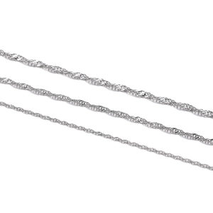 Detailed comparison of three silver water wave chains in various thickness specifications