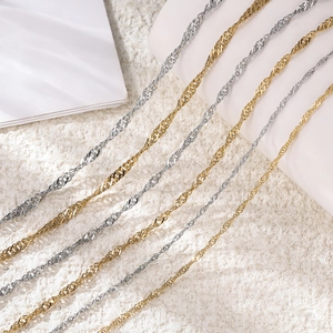 Water wave stainless steel chain necklaces in gold and silver for DIY jewelry making