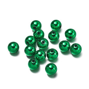Perle in ABS verde lucido da 6-12mm con fori passanti per decorazioni natalizie fai-da-te